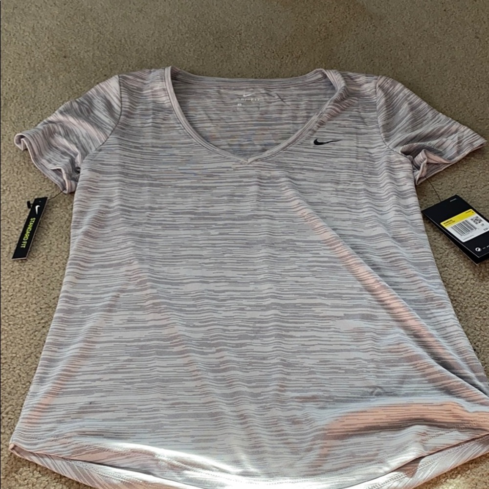 Women’s Nike Dry Fit V-Neck in Gray